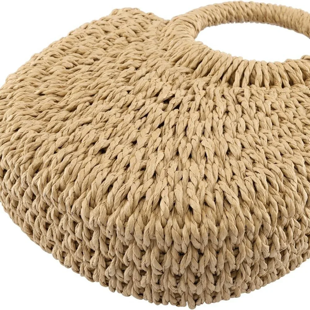 Small Straw Beach Bag Women Crossbody Handle Purse Summer Travel Resort